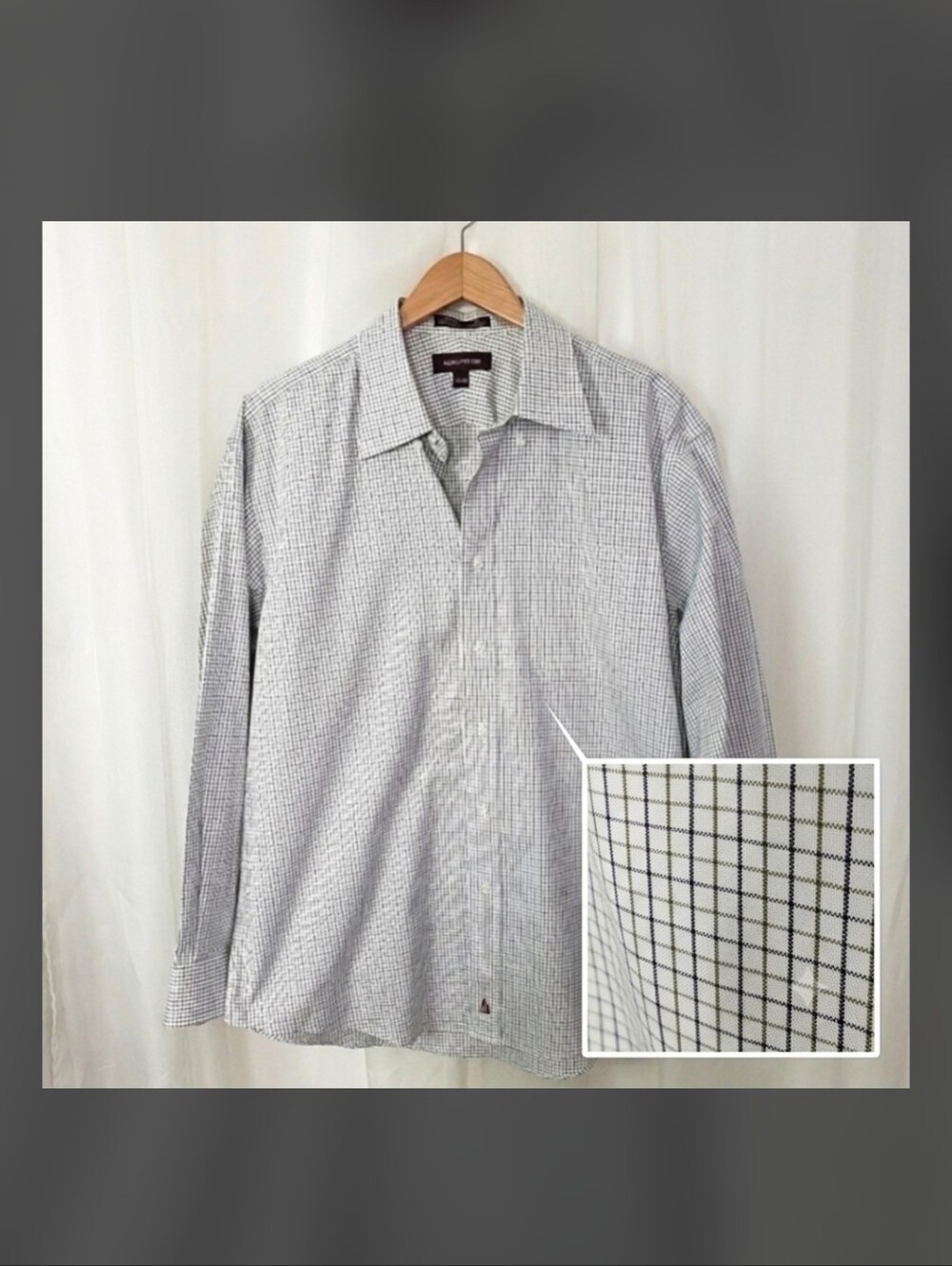 Nordstrom Smart Care Wrinkle Free graphic check button down shirt size 16.5